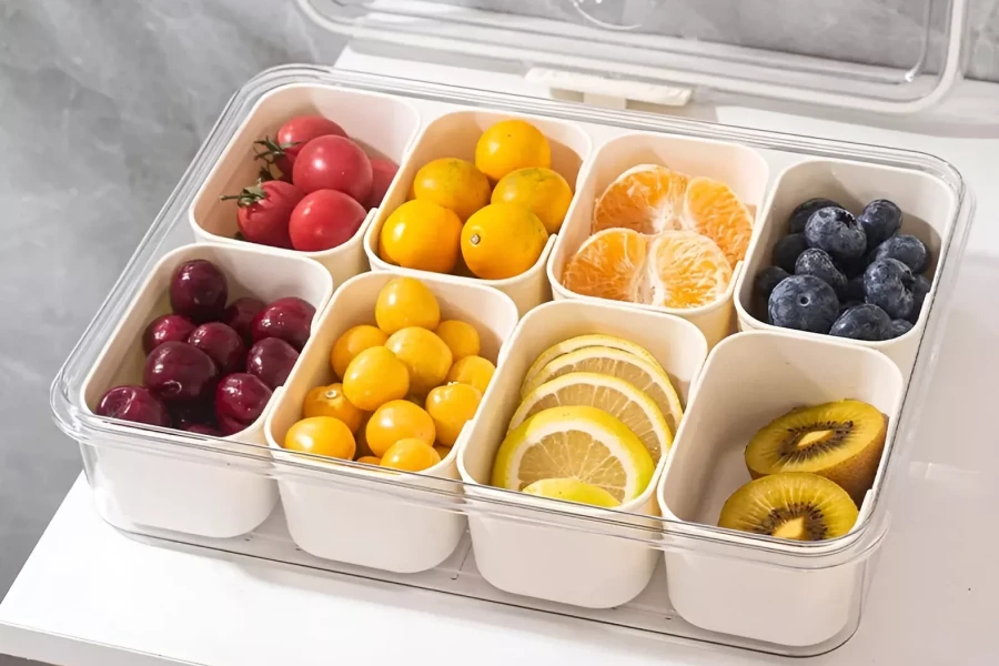 Multi-Compartment Serving Platter with Lid