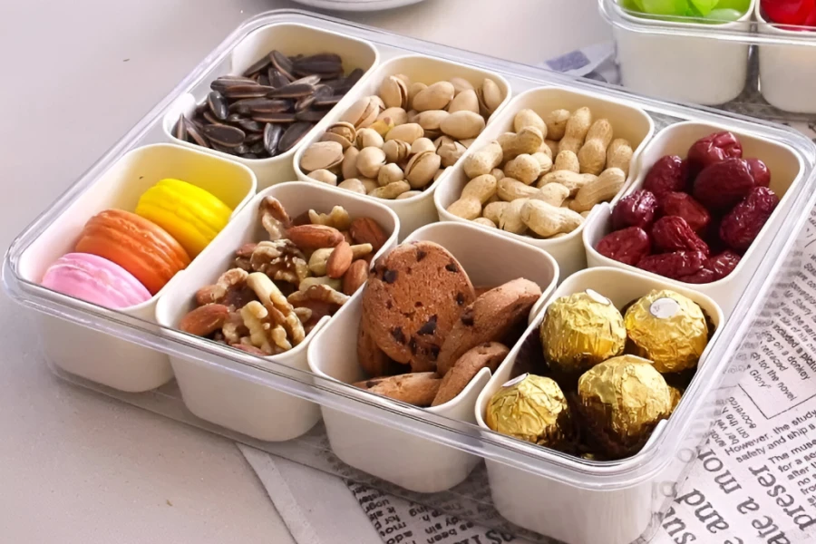 Portable Food Storage Tray with Handle