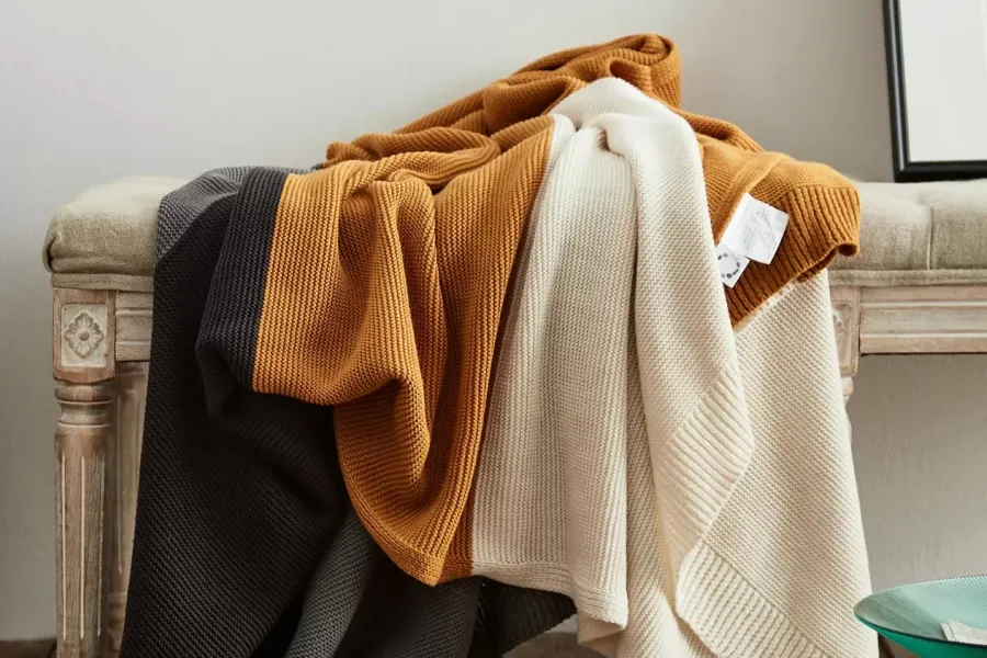 Soft Knitted Cotton Throw Blanket